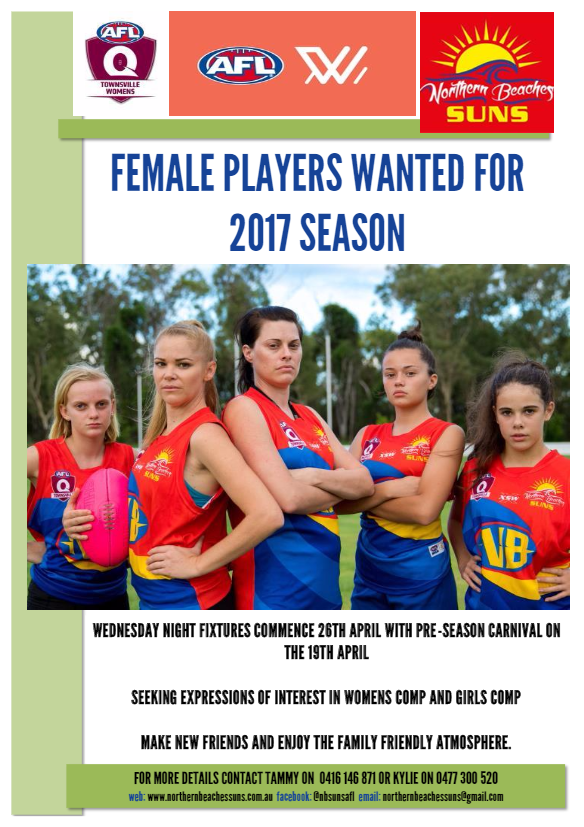 2017 Women's & Girls Comp - come and play!!! » Northern Beaches Suns