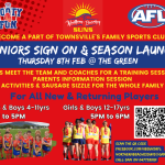 Annual Junior Sign On & Season Launch! A day of fun, footy, and family activities awaits.